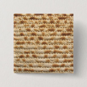 Matzah biscuit flatbread 15 cm square badge