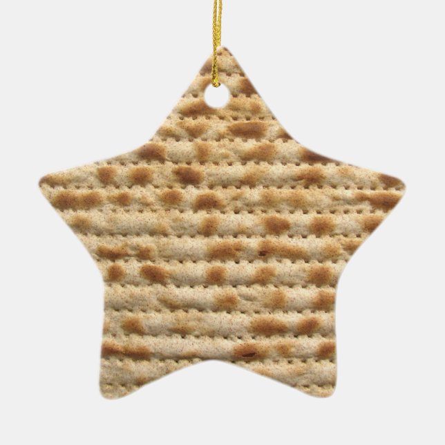Matzah biscuit flatbread star ornament decoration (Front)