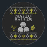 Matzo Baller Funny Hanukkah s Matzah Balls Classic Round Sticker<br><div class="desc">Matzo Baller Funny Hanukkah s Matzah Balls</div>