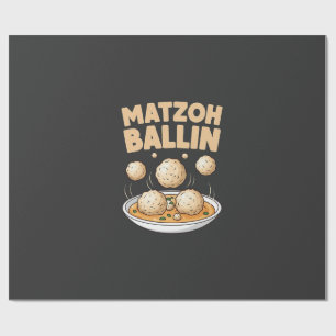 Matzo Baller Hanukkah Food Jewish Culture Wrapping Paper