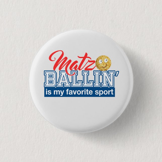 Matzo Ballin' is my favourite sport - Passover gif 3 Cm Round Badge (Front)