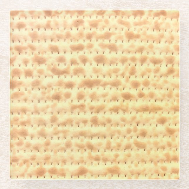 Matzo Matzah Passover 4Joshua Glass Coaster (Front)