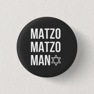 Matzo Matzo Man Jewish Hanukkah  3 Cm Round Badge