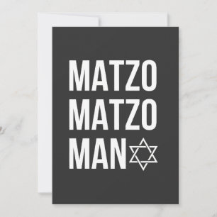 Matzo Matzo Man Jewish Hanukkah  Invitation