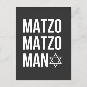Matzo Matzo Man Jewish Hanukkah Invitation Postcard