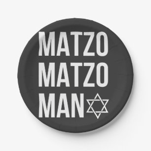 Matzo Matzo Man Jewish Hanukkah Paper Plate