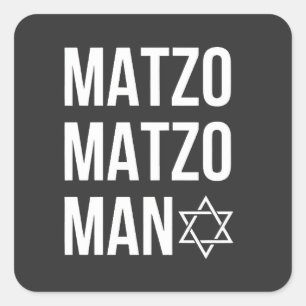 Matzo Matzo Man Jewish Hanukkah  Square Sticker
