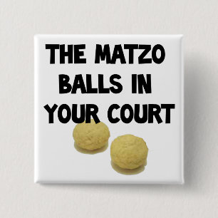 matzoh balls 15 cm square badge