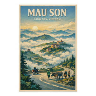 Mau Son Mountain, Lang Son, Vietnam Travel Poster