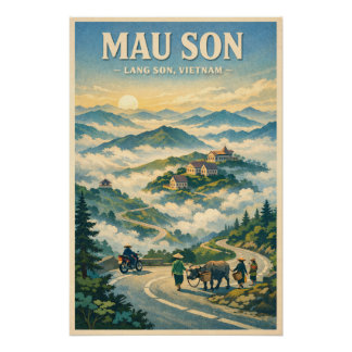 Mau Son Mountain, Lang Son, Vietnam Travel Poster