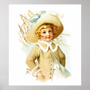 Maud Humphrey: Spring Girl under Willow Catkin Poster