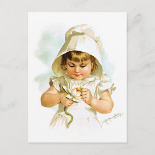 Maud Humphrey: Summer Girl with Water Lily Postcard