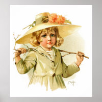 Maud Humphrey: Winter Girl with Branch
