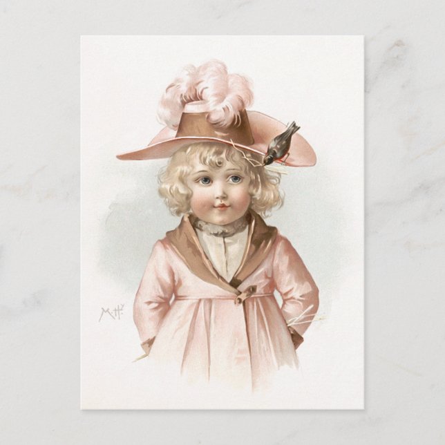 Maud Humphrey's Autumn Girl Postcard (Front)