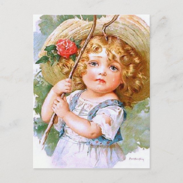 Maud Humphrey's Sweet Little Summer Girl Postcard (Front)