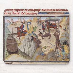 Maugis Fighting the Serpent Mouse Pad