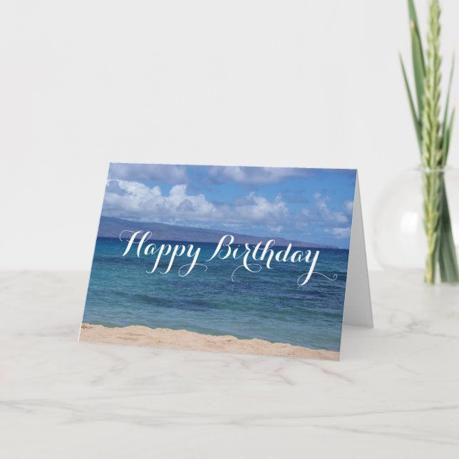 Maui Beach Birthday Card (Front)