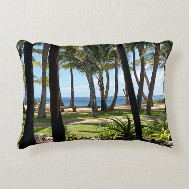 Maui Beach Hawaii Palm Trees Decorative Cushion (Front)