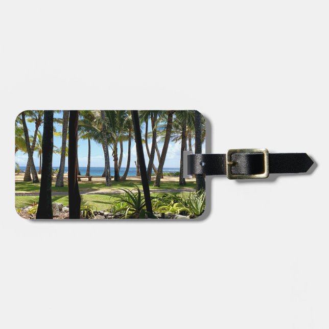Maui Beach Hawaii Palm Trees Luggage Tag (Front Horizontal)