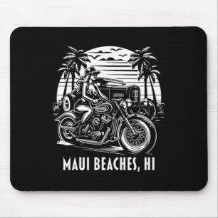 Maui Beaches Hawaii Motorcycle Hotrod Vintage Desi Mouse Pad