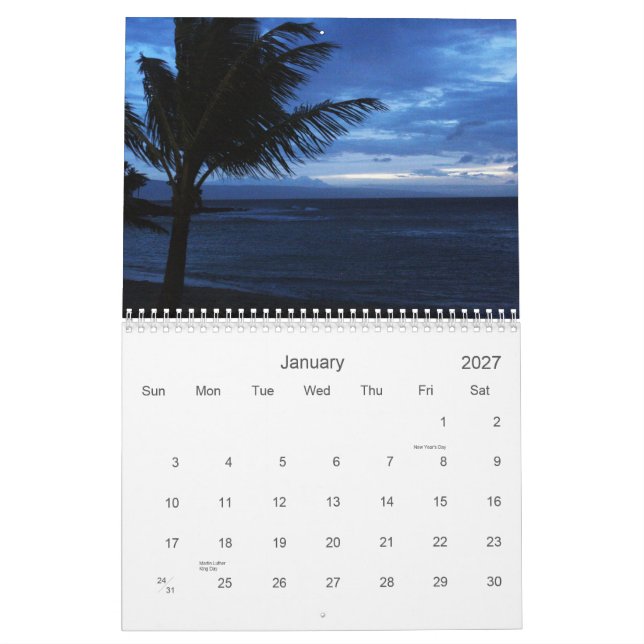 Maui Calendar (Jan 2027)