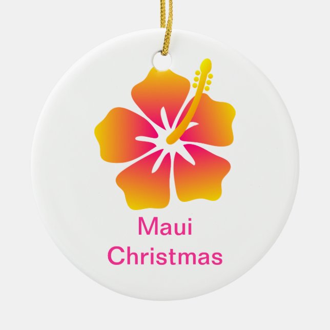 Maui Christmas Ceramic Tree Decoration (Front)