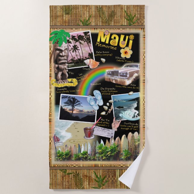 Maui Collage Beach Towel (Front)