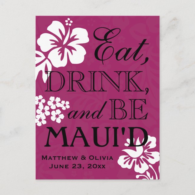 Maui Destination Wedding Save the Date Postcard (Front)