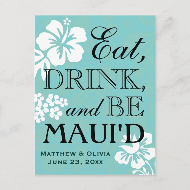 Maui Destination Wedding Save the Date Postcard (Front)
