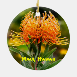 Maui Flowers, Lavender & Protea, Ceramic Tree Decoration