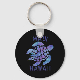 Maui, Hawaii Beach Design _ Tribal Turtle Gift Key Ring