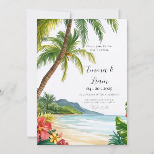 Maui Hawaii Beach Destination Wedding Invitation