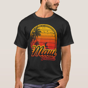 Maui Hawaii Beach Palm Tree Summer Vacation Surfin T-Shirt