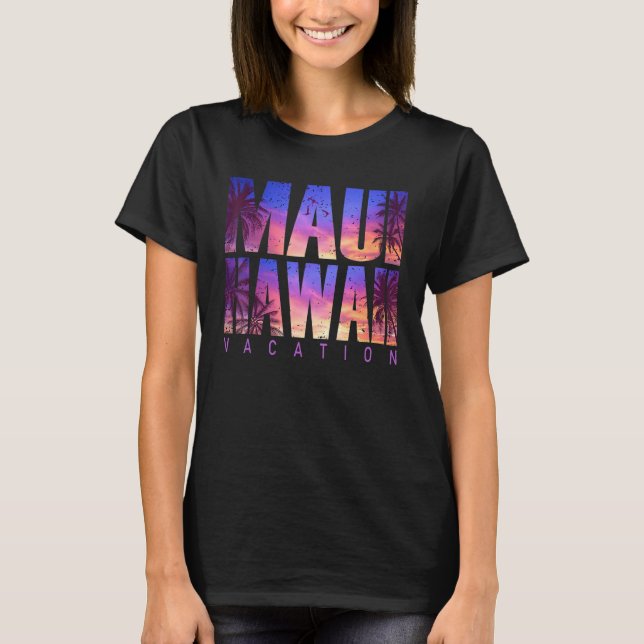 Maui Hawaii Beach Summer Vacation Matching Family  T-Shirt (Front)