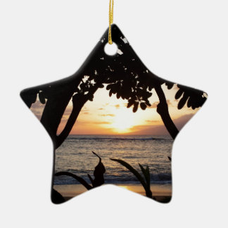 Maui Hawaii Beach Sunset Ceramic Tree Decoration