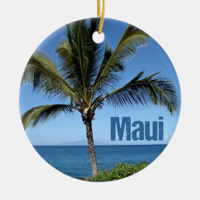 Maui Hawaii Ceramic Tree Decoration (Front)