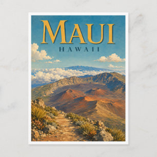 Maui Hawaii Haleakala Summit GeoSaga Postcard