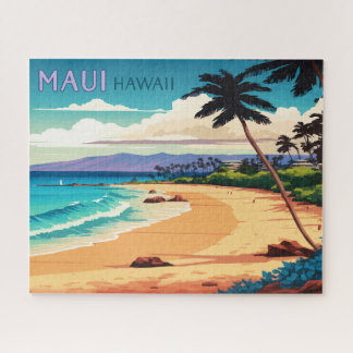 Maui Hawaii Kaanapali Beach Vintage Retro Jigsaw Puzzle