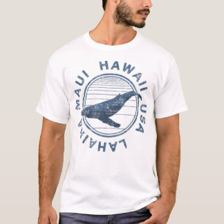 Maui Hawaii Lahaina Vintage Whale Retro T-Shirt