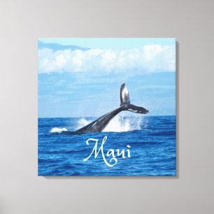Maui Hawaii Ocean Whale Tail Canvas Print