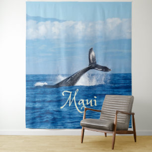 Maui Hawaii Ocean Whale Tail Tapestry