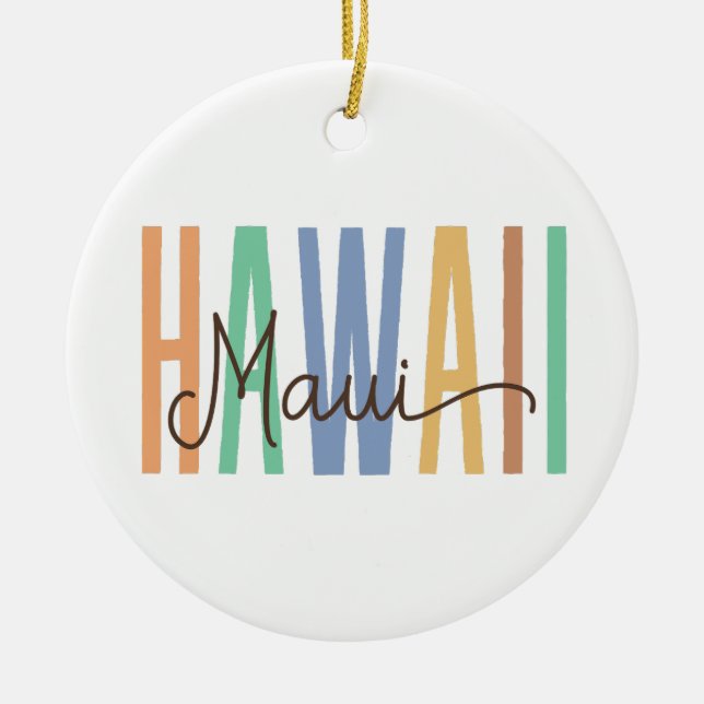 Maui Hawaii (Sands) Ceramic Tree Decoration (Front)