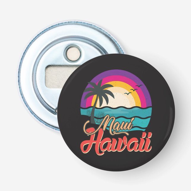 Maui Hawaii Sunset Beach Waves Bottle Opener (Front)