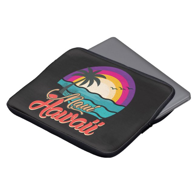 Maui Hawaii Sunset Beach Waves Laptop Sleeve (Front Top)