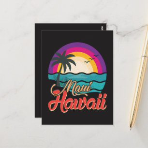 Maui Hawaii Sunset Beach Waves Postcard