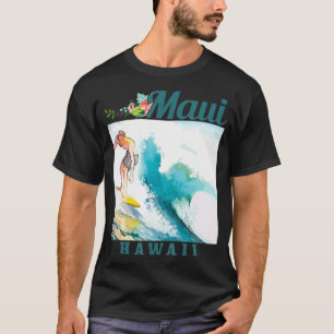 Maui Hawaii Surfing Hawaiian Surf Vintage Surfer  T-Shirt
