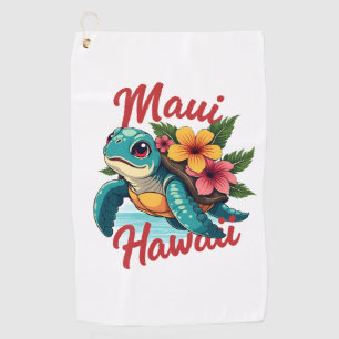Maui Hawaii T Shirt Girl Women Kids Sea Turtle Haw Golf Towel