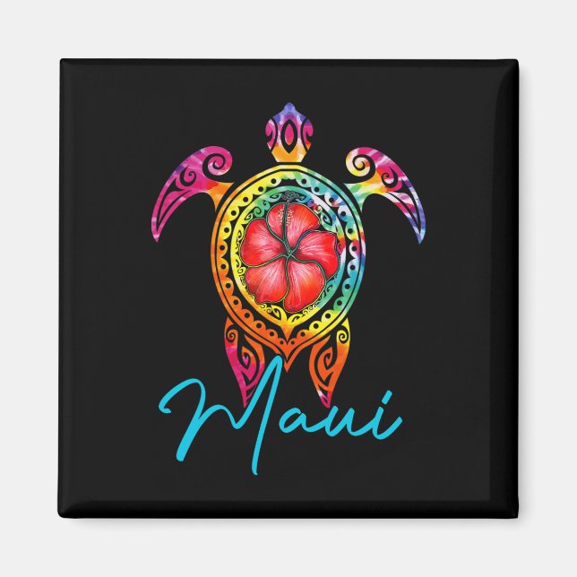 Maui Hawaii Tie Dye Sea Turtle  Magnet (Front)