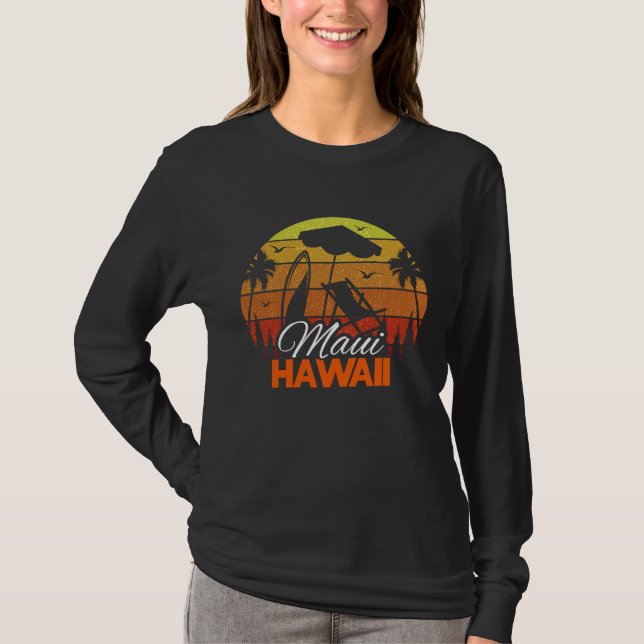 Maui Hawaii Travel Vacation Beach  Hawaiian T-Shirt (Front)