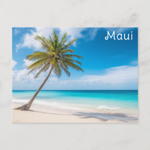 Maui Hawaii Tropical Beach Palm Tree Travel Postcard